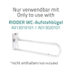 Ridder Leo toiletrolhouder voor toiletbeugel wit SW720486