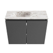 MONDIAZ TURE-DLUX 60cm toiletmeubel Dark Grey. EDEN wastafel Glace positie links. Met 1 kraangat. SW1103239
