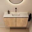 MONDIAZ TURE-DLUX 80cm toiletmeubel Washed Oak. EDEN wastafel Ostra positie midden. Zonder kraangat. SW1105185