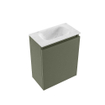 MONDIAZ TURE-DLUX 40cm toiletmeubel Army. EDEN wastafel Opalo positie midden. Zonder kraangat. SW1104164