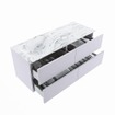 MONDIAZ VICA-DLUX Badkamermeubelset - 120cm - onderkast cale - 4 lades - inbouw wastafel cloud links - 1 kraangat - 60cm hoge versie - glace SW1088342