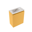 MONDIAZ TURE-DLUX 40cm toiletmeubel Ocher. EDEN wastafel Glace positie links. Zonder kraangat. SW1103381