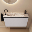 MONDIAZ TURE-DLUX 80cm toiletmeubel Cale. EDEN wastafel Glace positie links. Met 1 kraangat. SW1103151