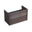 Forzalaqua Gela 2.0 wastafelonderkast 100x51x60cm met 2 softclose greeploze lades Massief Eiken Charcoal SW492280