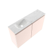 MONDIAZ TURE-DLUX 80cm toiletmeubel Rosee. EDEN wastafel Opalo positie links. Met 1 kraangat. SW1104491