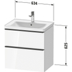 Duravit D-Neo wastafelonderkast 63.4x62.5x45.2cm 2 lades Basalt Mat SW641179