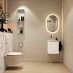 MONDIAZ TURE-DLUX 40cm toiletmeubel Talc. EDEN wastafel Glace positie links. Zonder kraangat. SW1103169