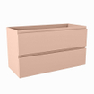 Mondiaz HAY wastafelonderkast - 90x40x50cm - 2 lades - uitsparing midden - softclose - Rosee SW1015820