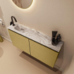 MONDIAZ TURE-DLUX 100cm toiletmeubel Oro. EDEN wastafel Glace positie links. Met 1 kraangat. SW1103416