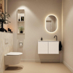 MONDIAZ TURE-DLUX 80cm toiletmeubel Talc. EDEN wastafel Ostra positie rechts. Met 1 kraangat. SW1104674