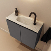 MONDIAZ TURE-DLUX 60cm toiletmeubel Dark Grey. EDEN wastafel Ostra positie midden. Met 1 kraangat. SW1104784