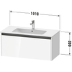 Duravit Ketho 2 wastafelonderbouwkast met 1 lade 101x48x44cm met greep antraciet eiken zwart mat SW771927