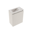 MONDIAZ TURE-DLUX 40cm toiletmeubel Linen. EDEN wastafel Glace positie links. Met 1 kraangat. SW1103360