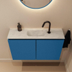MONDIAZ TURE-DLUX 80cm toiletmeubel Jeans. EDEN wastafel Opalo positie midden. Met 1 kraangat. SW1104347