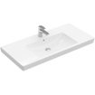 Villeroy & Boch Subway 2.0 meubelwastafel geslepen 100x47cm met kraangat met overloop ceramic+ wit 1025015