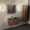 Mondiaz Aivy badmeubelset - 80x45x50cm - 1 kraangat - 1 wasbak urban Solid surface - Midden - 2 lades - Zonder spiegel - Melamine Mocha SW892188