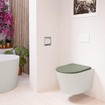 MONDIAZ LAVIE wandclosetpack - 36x53cm - diepspoel - rimless - Linen (offwhite) - softclose - quick-release - toiletzitting - Army (groen) SW1208574
