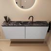 MONDIAZ TURE-DLUX 120cm toiletmeubel Plata. EDEN wastafel Lava positie midden. Met 1 kraangat. SW1103991