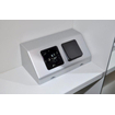 Sanicare contactdoos voor inbouw en opbouw met schakelaar zilvergrijs SW27954