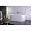 Plieger Kansas Halfvrijstaand bad - 155x80x60cm - met slotoverloop - met af- en overloopgarnituur - met poten - acryl - wit SW901418