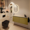 MONDIAZ TURE-DLUX 120cm toiletmeubel Oro. EDEN wastafel Frappe positie links. Met 1 kraangat. SW1102908