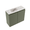 MONDIAZ TURE-DLUX 60cm toiletmeubel Army. EDEN wastafel Glace positie links. Met 1 kraangat. SW1103154