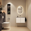 MONDIAZ TURE-DLUX 80cm toiletmeubel Talc. EDEN wastafel Lava positie midden. Zonder kraangat. SW1103621
