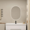 Adema Shine Badkamerspiegel - 50x80cm - Ovaal - horizontale / verticale plaatsing - indirecte LED verlichting - Spiegelverwarming - Infrarood SW1152326