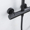 Fortifura Calvi Regendoucheset - thermostatisch - 25cm hoofddouche - staafhanddouche - mat zwart SW377841