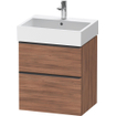 Duravit D-Neo wastafelonderkast 58.4x62.5x44.2cm 2 lades Noten Mat SW641177