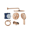 Grohe Grohtherm regendoucheset inbouw - hoofddouche rond - handdouche rond - gebogen wandarm - warm sunset SW1235164