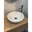 INK Convex 40 Opbouw Waskom - 40x40x13cm - rond - natuursteen - Mat wit marmer SW1176120