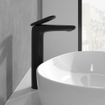 Villeroy & Boch Antao Eengreeps wastafelkraan - verhoogd - met Push-Open afvoergarnituur - mat zwart SW974158