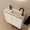 MONDIAZ TURE-DLUX 60cm toiletmeubel Talc. EDEN wastafel Ostra positie rechts. Met 1 kraangat. SW1104651