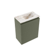 MONDIAZ TURE-DLUX 40cm toiletmeubel Army. EDEN wastafel Frappe positie rechts. Met 1 kraangat. SW1102639