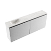 MONDIAZ TURE-DLUX 120cm toiletmeubel Plata. EDEN wastafel Ostra positie links. Met 1 kraangat. SW1105009