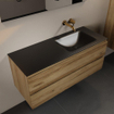 Mondiaz Aivy badmeubelset - 120x45x50cm - 0 kraangaten - 1 wasbak urban Solid surface - Rechts - 2 lades - Met spiegel - Melamine Chai SW892431