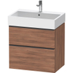 Duravit D-Neo wastafelonderkast 68.4x62.5x44.2cm 1 lade Noten Mat SW641175