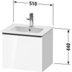 Duravit D-Neo wastafelonderkast 51x44x40.2cm 1 lade Eiken (terra) Mat SW641077