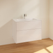 Villeroy & Boch Finion wastafelonderbouwkast met 2 ladenen 79.6x59.1x49.8cm v. meubelwast. 4164 80/81/84 glossy wit SW106675