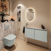 MONDIAZ TURE-DLUX 100cm toiletmeubel Greey. EDEN wastafel Glace positie links. Met 1 kraangat. SW1103319