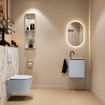 MONDIAZ TURE-DLUX 40cm toiletmeubel Clay. EDEN wastafel Glace positie rechts. Met 1 kraangat. SW1103186