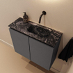 MONDIAZ TURE-DLUX 60cm toiletmeubel Dark Grey. EDEN wastafel Lava positie rechts. Zonder kraangat. SW1103731
