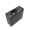 MONDIAZ TURE-DLUX 60cm toiletmeubel Dark Grey. EDEN wastafel Lava positie links. Met 1 kraangat. SW1103727