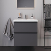 Duravit D-Neo wastafelonderkast 63.4x62.5x45.2cm 2 lades Grafiet Mat SW641420