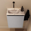 MONDIAZ TURE-DLUX 40cm toiletmeubel Plata. EDEN wastafel Glace positie links. Zonder kraangat. SW1103424