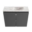MONDIAZ TURE-DLUX 60cm toiletmeubel Dark Grey. EDEN wastafel Glace positie rechts. Zonder kraangat. SW1103219