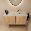MONDIAZ TURE-DLUX 100cm toiletmeubel Washed Oak. EDEN wastafel Opalo positie midden. Met 1 kraangat. SW1104626
