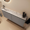 MONDIAZ TURE-DLUX 120cm toiletmeubel Smoke. EDEN wastafel Glace positie links. Met 1 kraangat. SW1103617