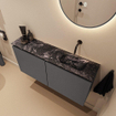 MONDIAZ TURE-DLUX 100cm toiletmeubel Dark Grey. EDEN wastafel Lava positie rechts. Zonder kraangat. SW1103797